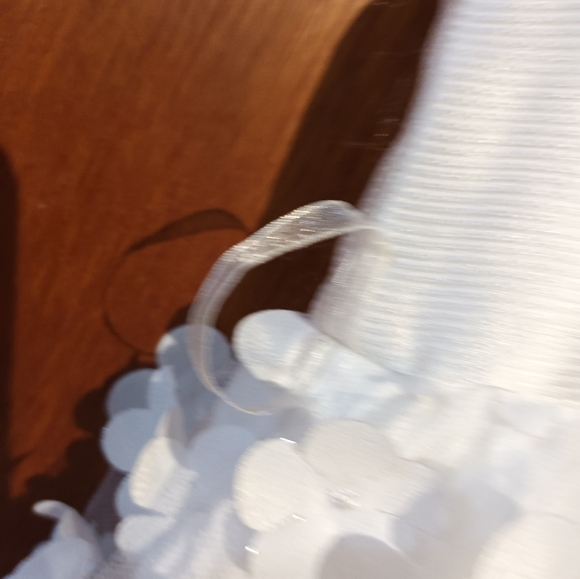 Size 5 Baby A white floral silver baptism christening gown party dress - Picture 9 of 16